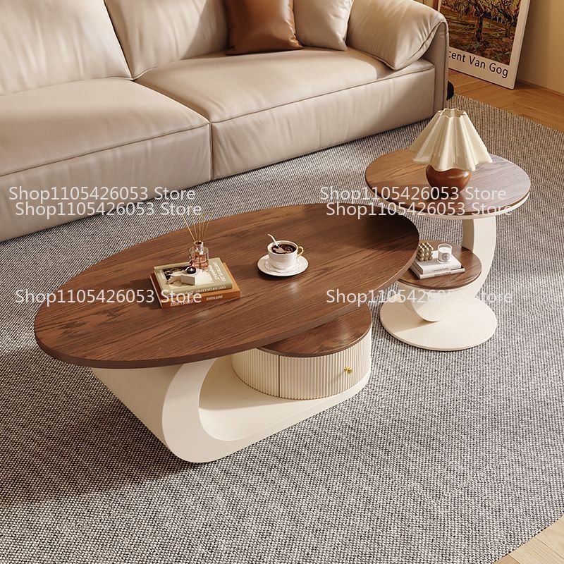 Desk Setup Modern - Medieval light luxury walnut coffee table