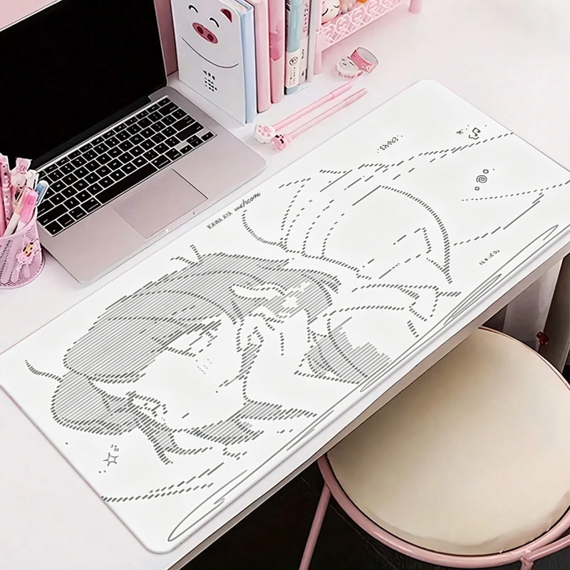 Desk Setup Cozy - 1Pcs Leather Mouse Pad Anime Angel