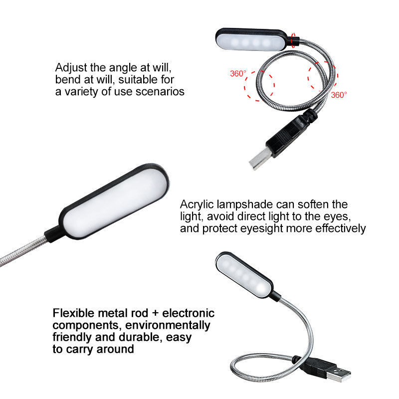 Bộ 4 Bóng LED Sách Đèn USB Di  - đánh giá và giá Desk Setup Laptop