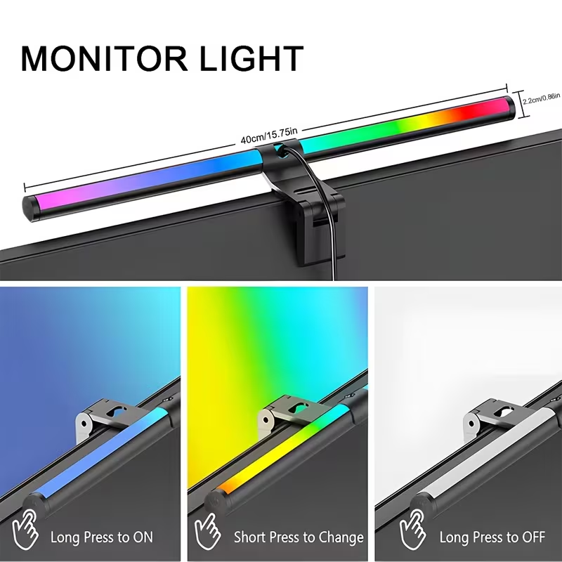 LED Monitor Light Bar 30cm 40c - đánh giá và giá Desk Setup Modern