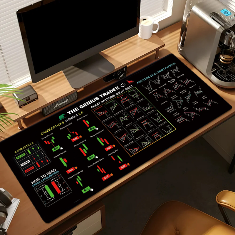 EXCO Stock Market Trader Leath - đánh giá và giá Desk Setup Cozy