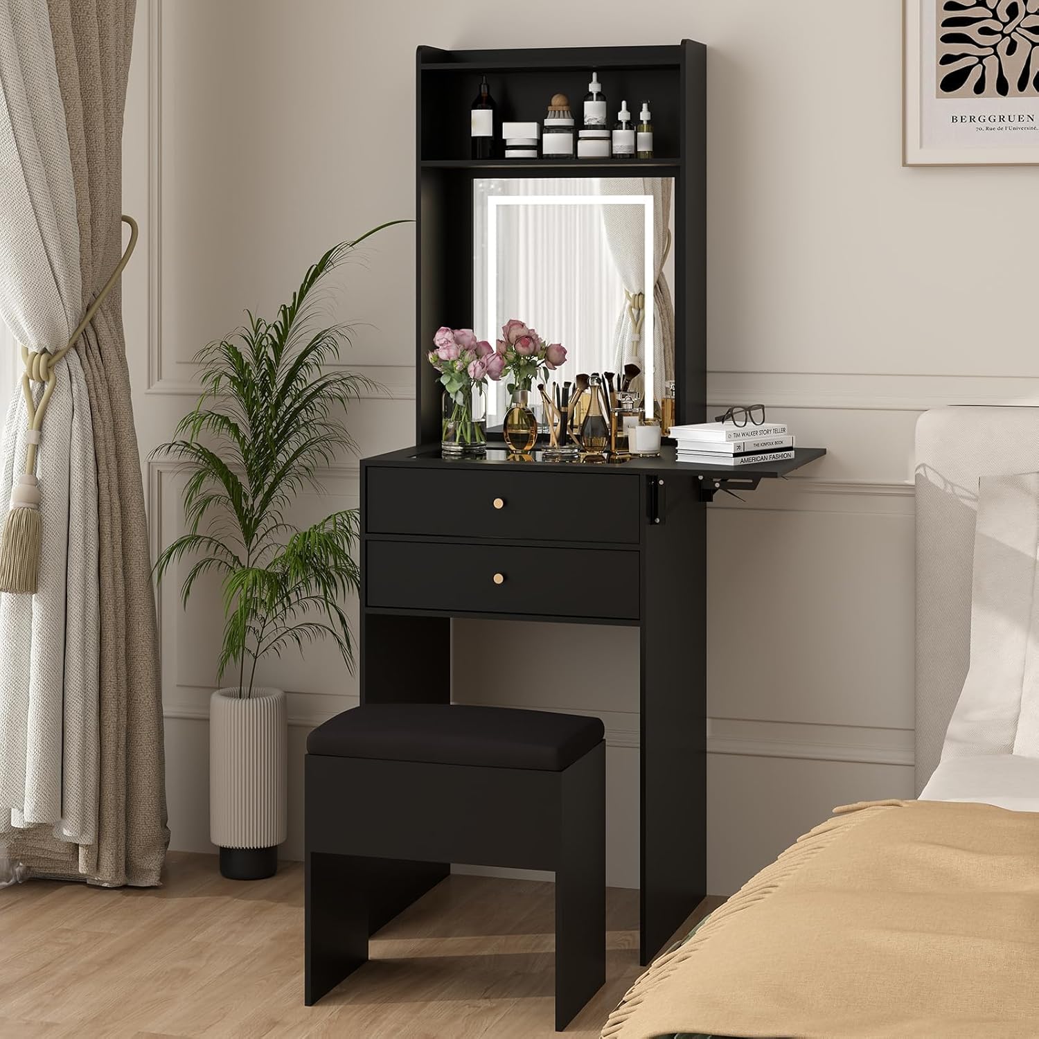 Mini Black Vanity Desk Set for - đánh giá và giá Desk Vanity Setup