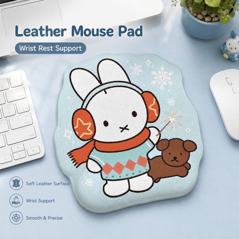Anime Miffy Leather Mouse Pad  - đánh giá và giá Desk Setup Laptop