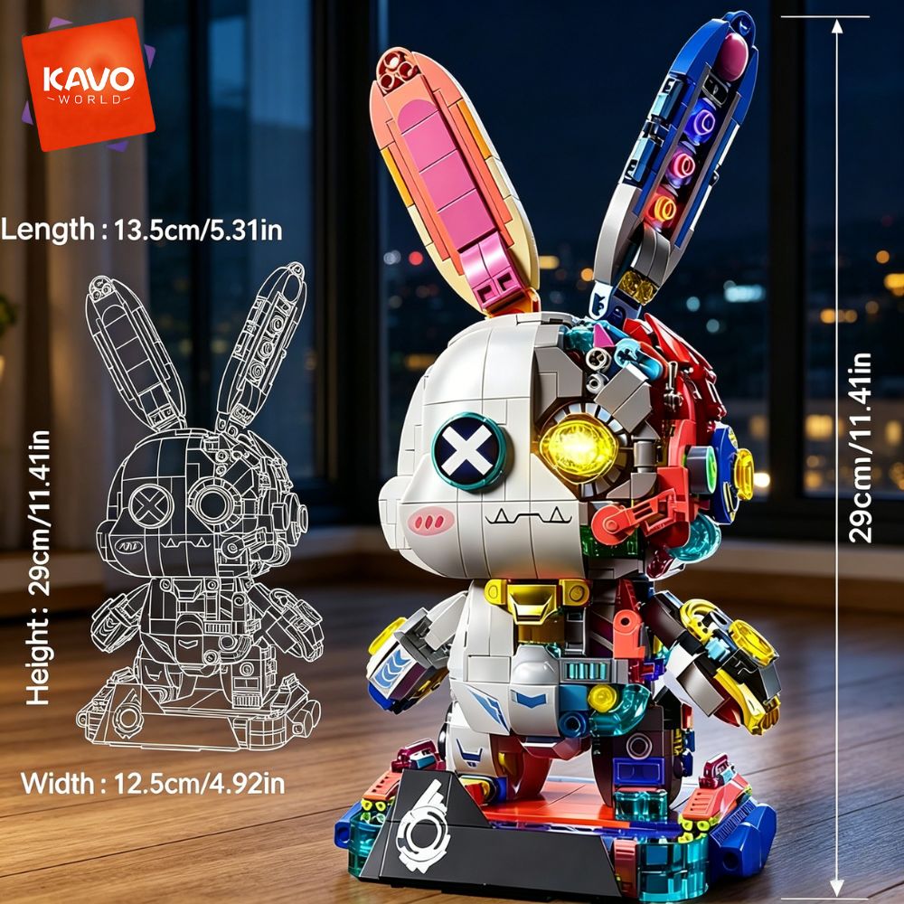 KAVOWORLD 1377PCS Robot Rabbit - đánh giá và giá Desk Setup Builder