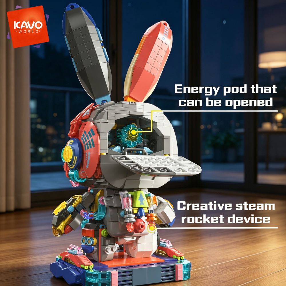 KAVOWORLD 1377PCS Robot Rabbit - đánh giá và giá Desk Setup Builder
