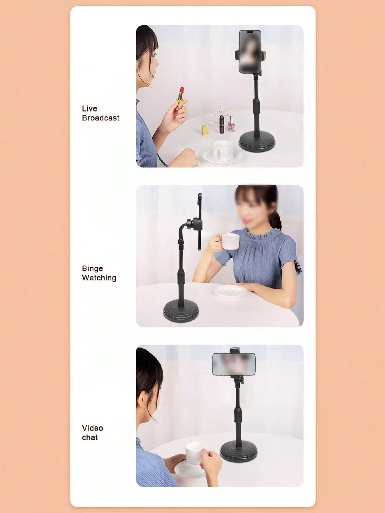 360° Rotating Anti-Slip Base,  - đánh giá và giá Dual Phone Holder
