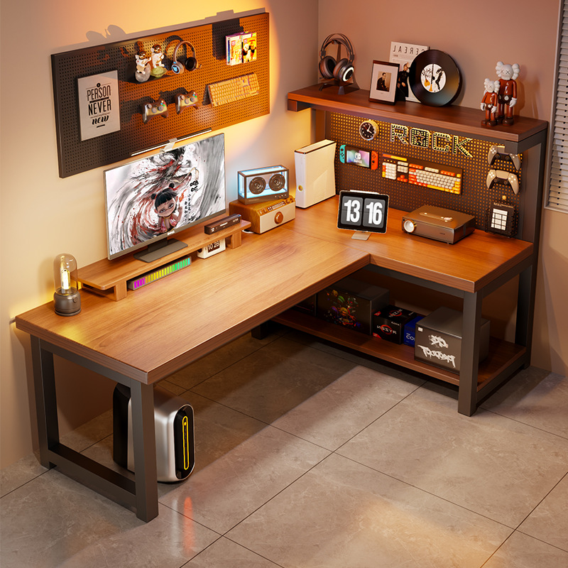 Modern Corner Computer Desk L- - đánh giá và giá Desk Setup Notebook