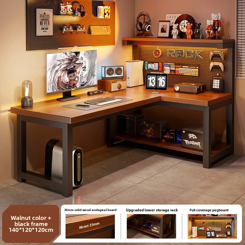 Modern Corner Computer Desk L- - đánh giá và giá Desk Setup Notebook