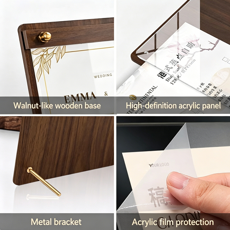 Custom A4/A5 Acrylic Wood Grai - đánh giá và giá Desk Setup Modern