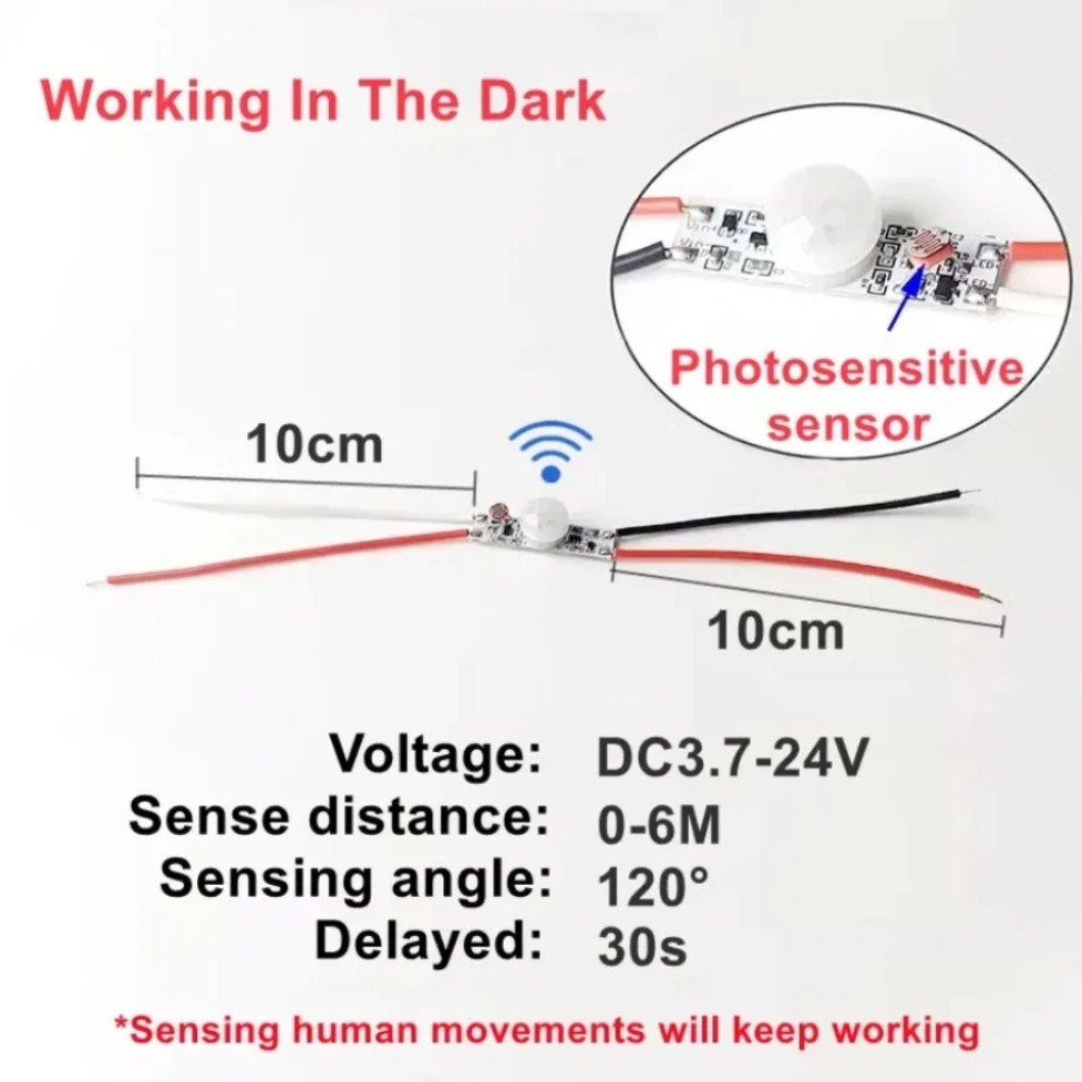 5V/12V/24V PIR Motion Sensor L - đánh giá và giá Desk Setup Led Strip