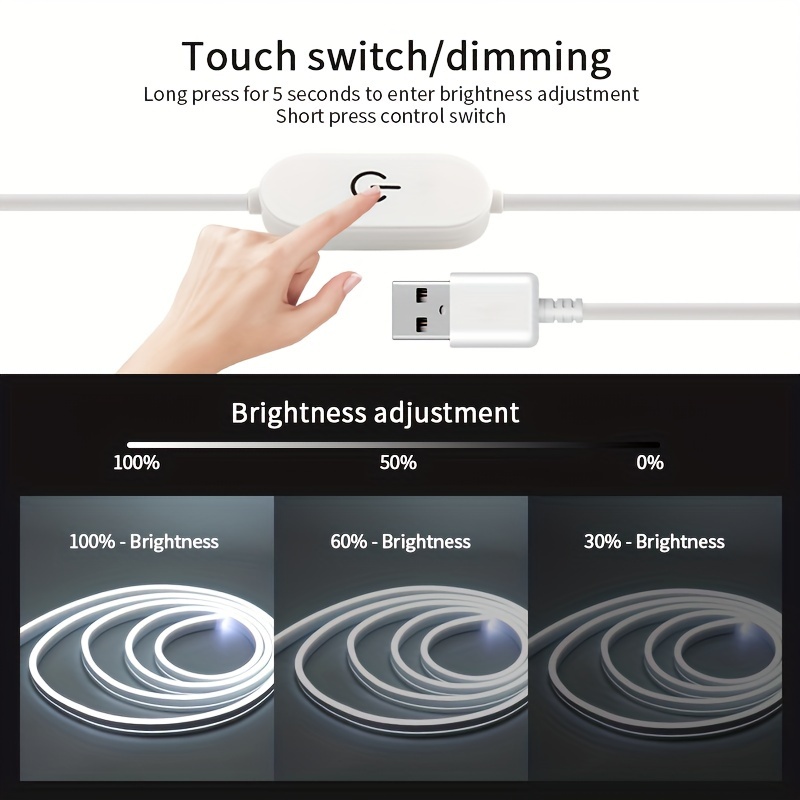 USB Touch Control Neon Light S - đánh giá và giá Desk Setup Led Strip
