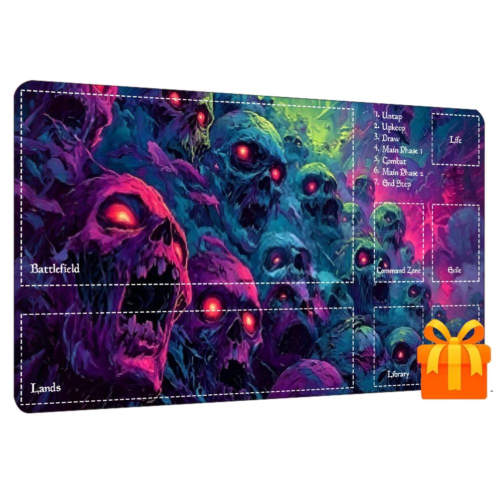 Colorful Neon Horror Skull Lar - đánh giá và giá Desk Setup Trading