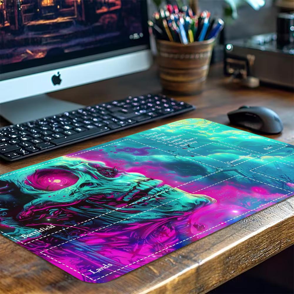 Colorful Neon Horror Skull Lar - đánh giá và giá Desk Setup Trading