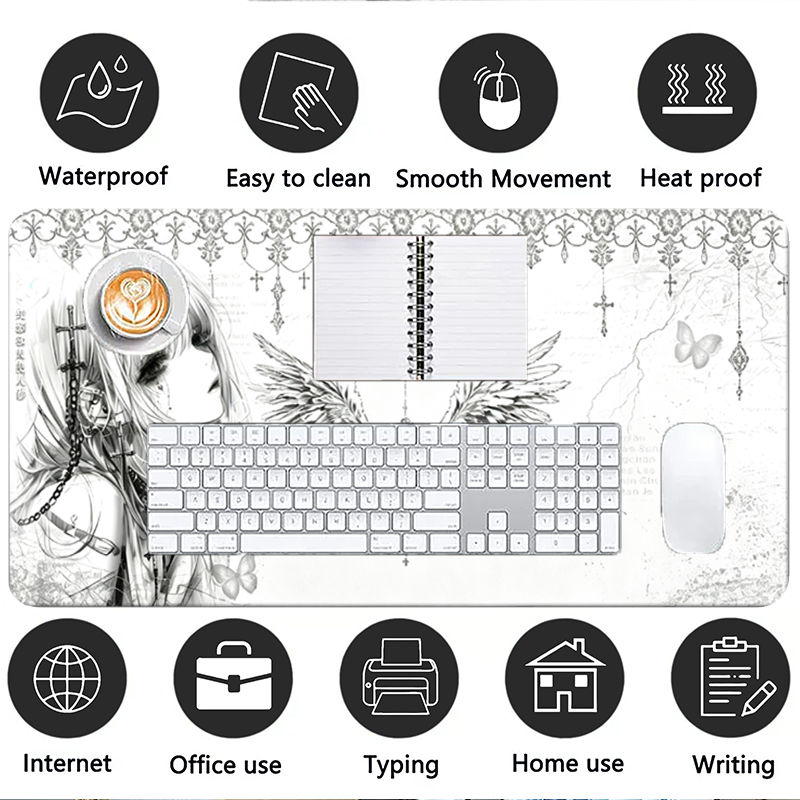 Leather Mousepad Black White A - đánh giá và giá Desk Setup Cozy